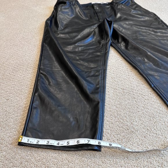 Abercrombie & Fitch Pants Vegan Leather Ankle Straight Ultra High Sz 18S/P Curve - Picture 9 of 12